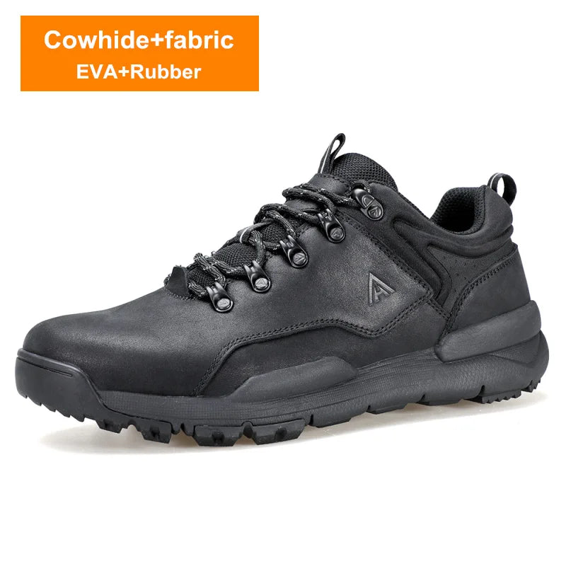 HUMTTO Bottes décontractées en cuir pour hommes Chaussures de randonnée de luxe de créateur Baskets de trekking d'escalade en plein air Chaussures de sport pour hommes Chaussures de marche pour hommes