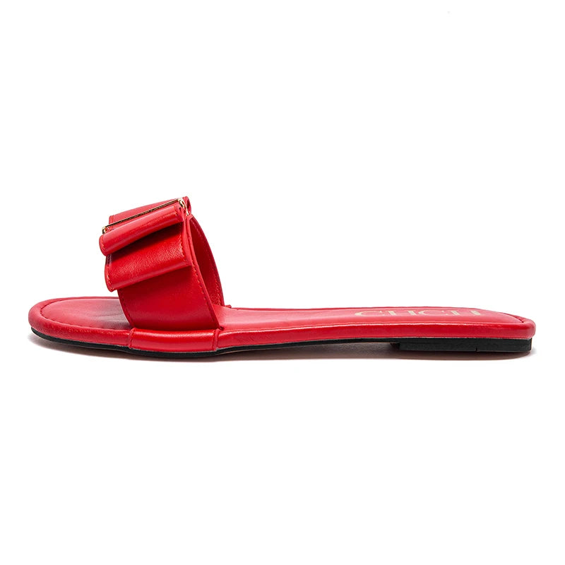 Slippers high quality PU flat women's shoes red shoes luxury brand new listing