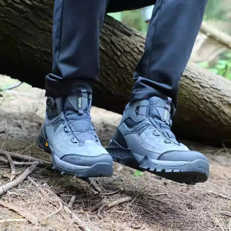 HUMTTO Breathable Trekking Boots Genuine Leather Hiking Shoes for Men Outdoor Men's Sports Shoes Non-slip Winter Safety Sneakers