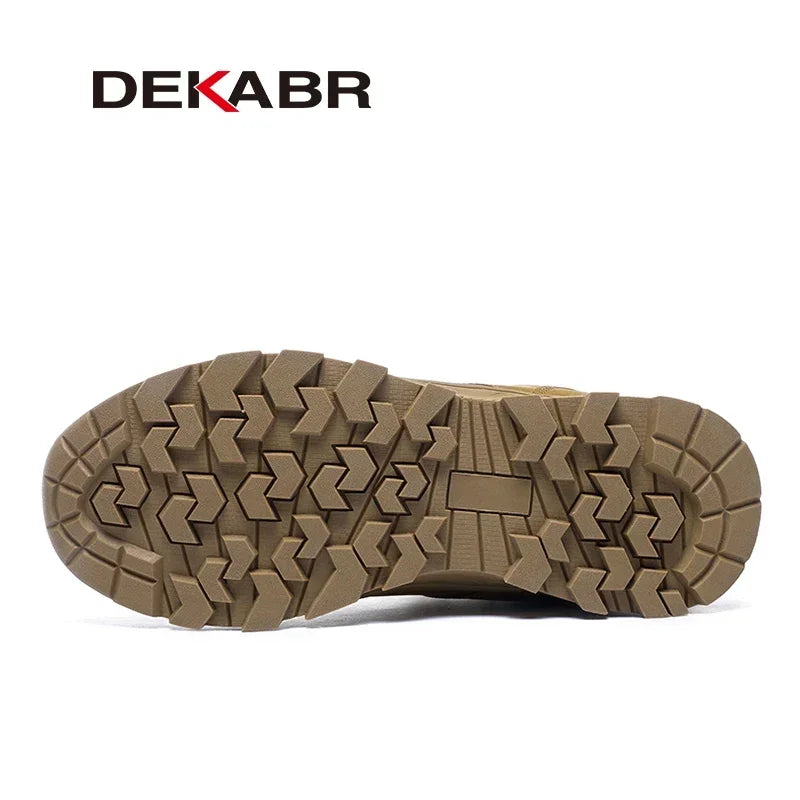 DEKABR Men's Ankle Boots Super Warm Snow Boots Winter Plush Non-Slip Comfortable Handmade Men's Winter Shoes Size 39-48