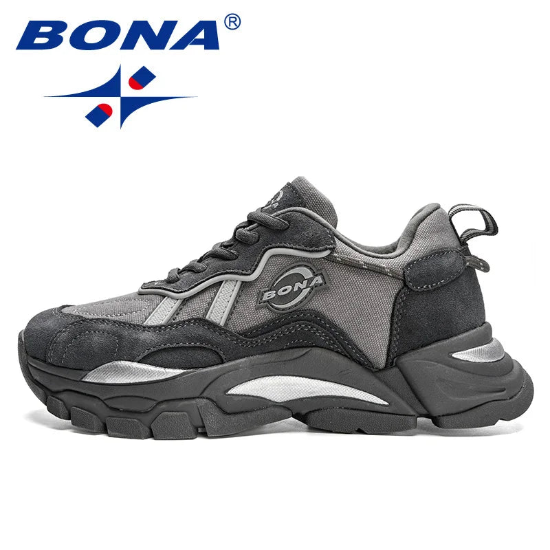 BONA 2023 New Designers Sneakers Man Classic Fashion Comfortable Walking Shoes For Men Breathable  Comfy Classics Running Shoes