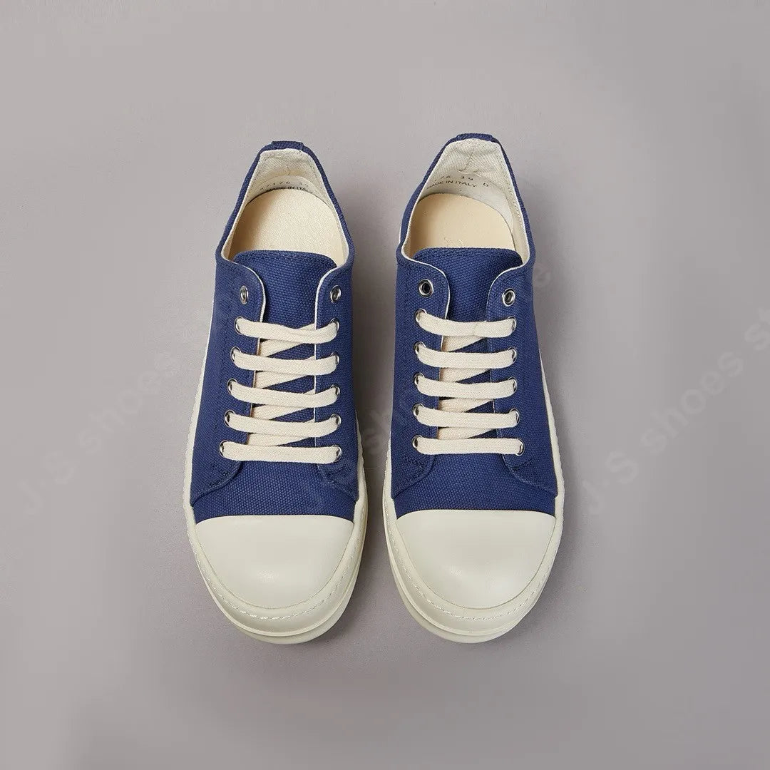 Brand R-o Retro Designer Men Shoe Women Sneakers Blue Canvas Low Top Casual Sneaker Thick Sole Lace Up Luxury Flat Shoes