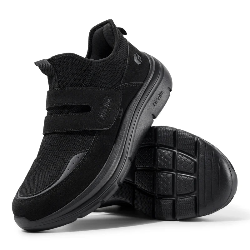 FitVille Men'S Sports Shoes Wide 2E Hands-Free Walking Shoes Outdoor Fitness Running Lightweight Breathable With Arch Support