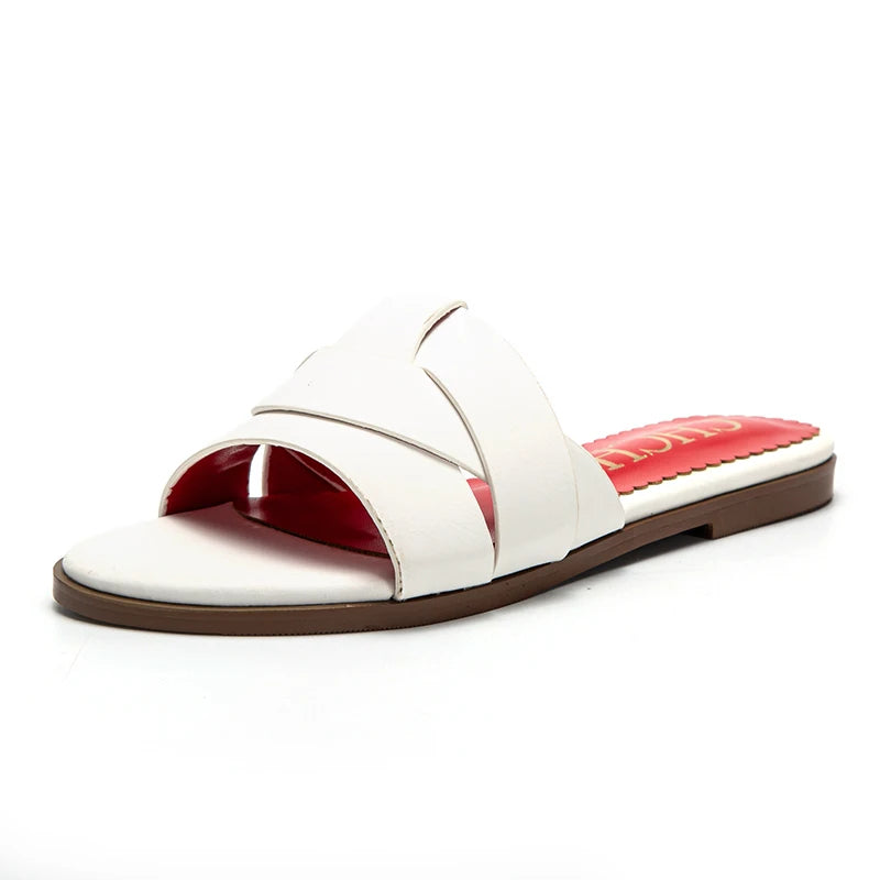 Women's Slippers PU Material Outdoor Flat Bottom Beach Tourism Summer Women's Slippers luxury brand 2024 summer