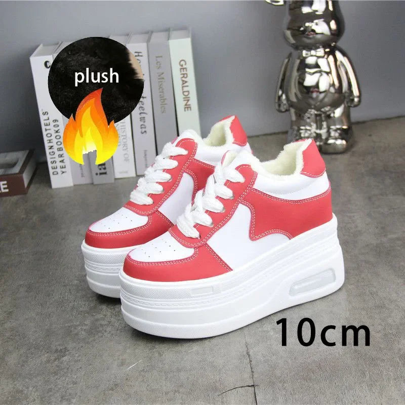 Fujin 8cm 10cm 12cm Synthetic Genuine Plush Platform Wedge Leather Autumn Spring Winter Boot Ankle 2024  Women High Brand Shoes
