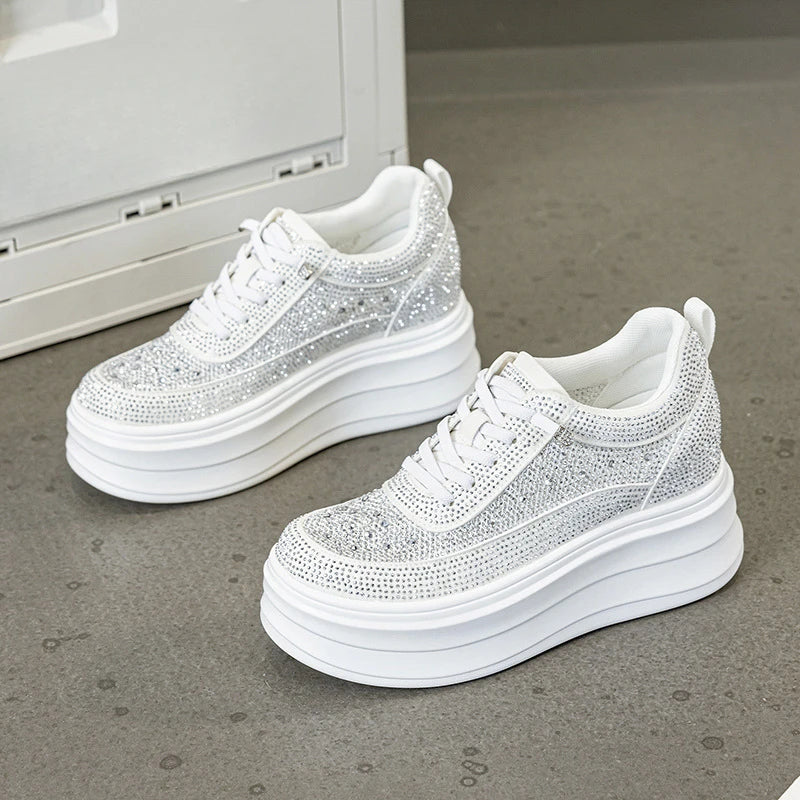 Fujin 9cm Air Mesh Micrifiber Synthetic Leather Summer Chunky Sneakers Breathable Platform Wedge Women Vulcanize Hollow  Shoes