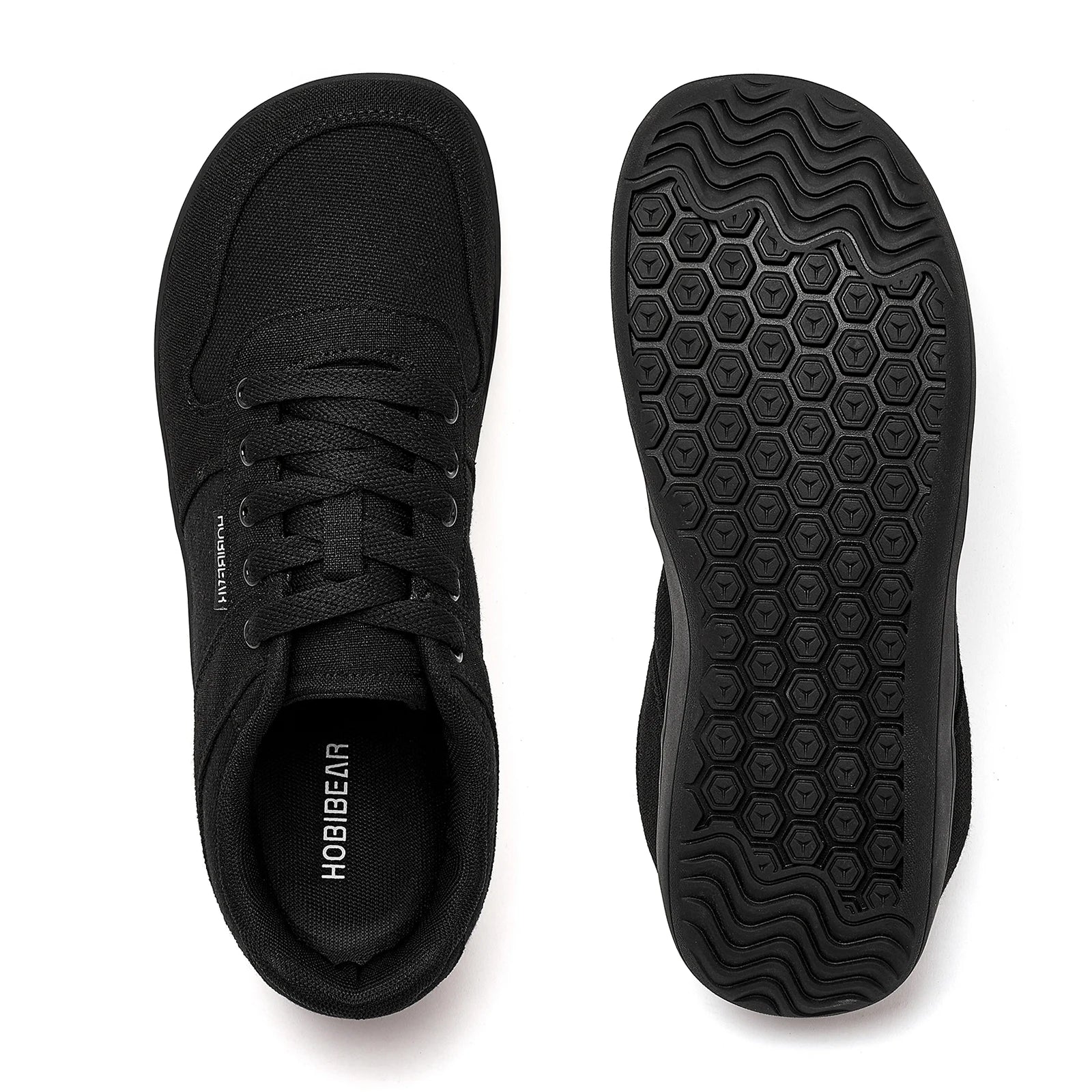 HOBIBEAR Unisex Barefoot Shoes for Men Women Wide Minimalist Walking Sneakers Lace-Up Outdoor Lightweight Running Shoes