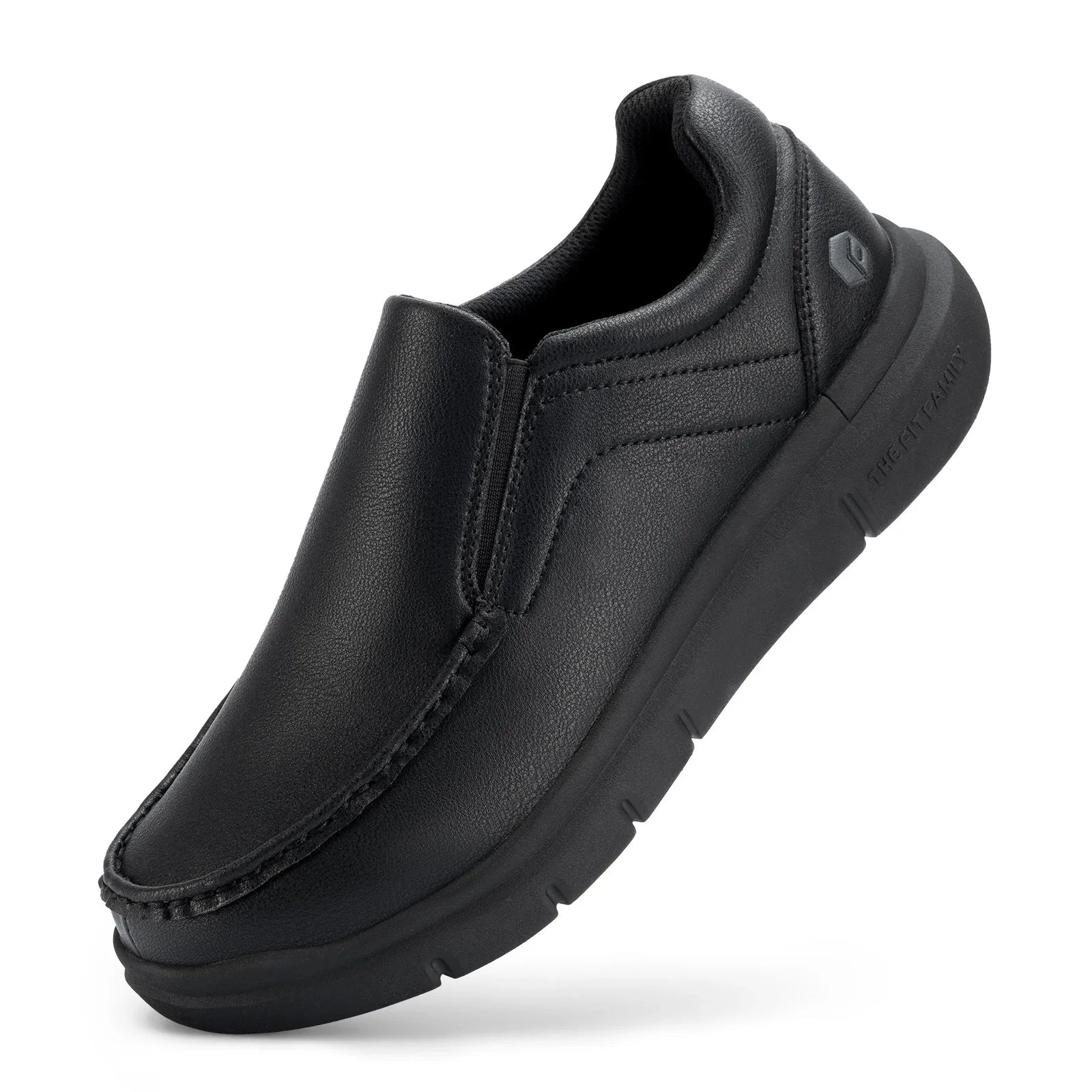 Fitville Men'S Leather Shoes Wide Width 2E Slip-On Casual Shoes Lightweight For Swollen Feet With Arch Support Pain Relief