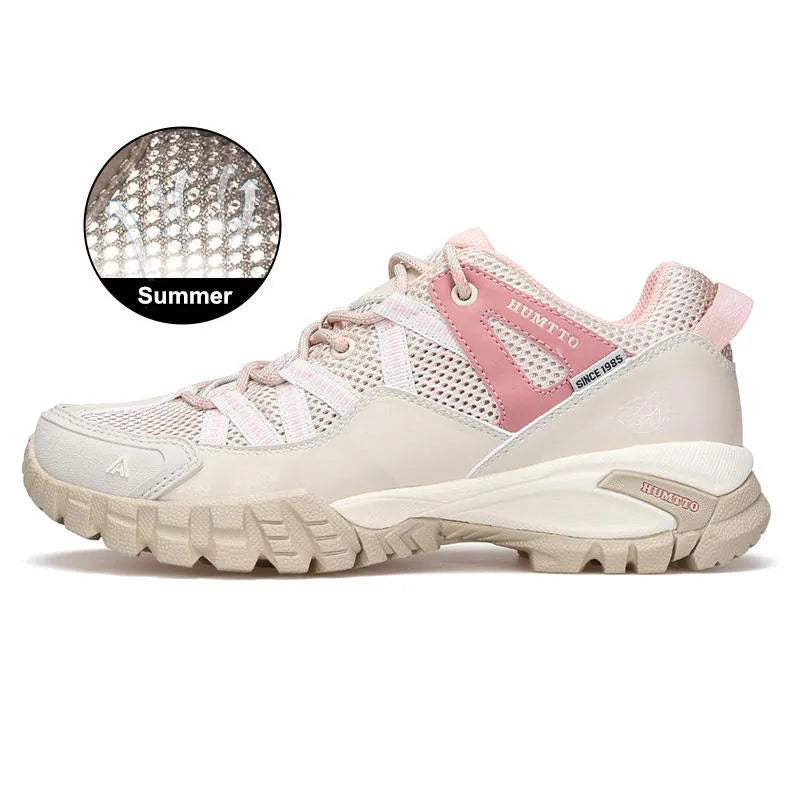 HUMTTO Leather Hiking Boots for Women Winter Outdoor Waterproof Woman Treeking Shoes Climbing Mountain Hunting Walking Sneakers