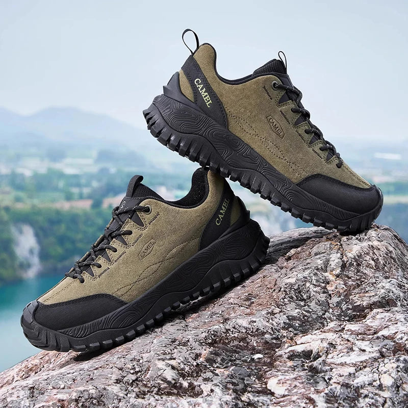 GOLDEN CAMEL Men's Hiking Shoes Anti-slip Urban Outdoor Mountaineering Shoes Comfortable Low-top Sport Casual Shoes for Men 2025