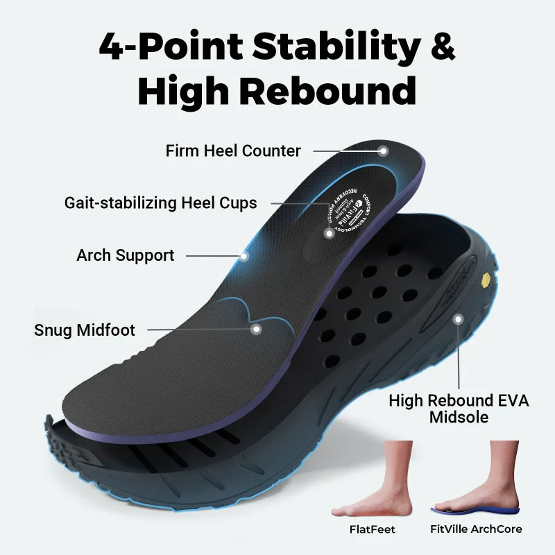 FitVille Men'S Extra Wide Sneakers Slip-On Shoes Comfortable Running Shoe Non-Slip Hiking With Arch Support For Swollen Feet