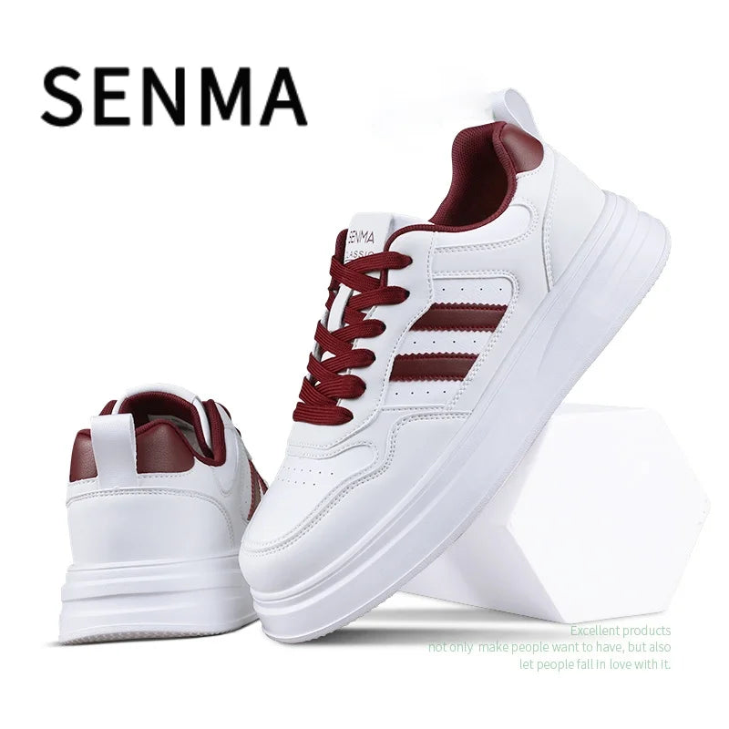 SENMA Men's Trendy Shoes Men's Shoes Breathable Thick Soled Leather Small White Shoes Fashion Board Shoes Couple Casual Shoes