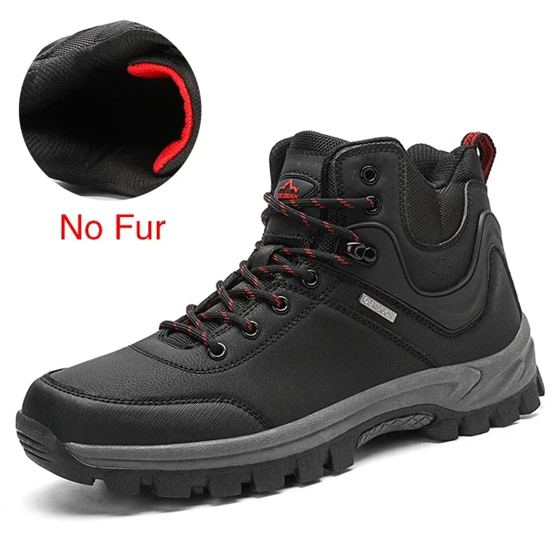 DEKABR Brand Winter Men Snow Boots Warm Plush Men's Boots Waterproof Leather Ankle Boots Top Quality Non-slip Men's Hiking Boots