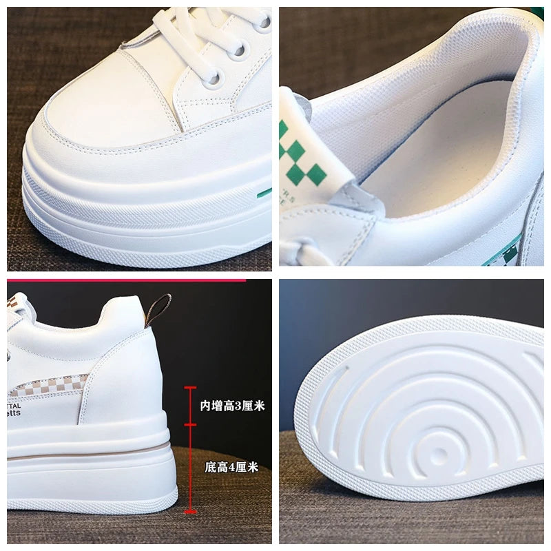 Fujin 7cm Natural Cow Genuine Leather New High Brand Comfy Casual Shoes Ladies Vulcanize Women Platform Chunky Sneakers Autumn