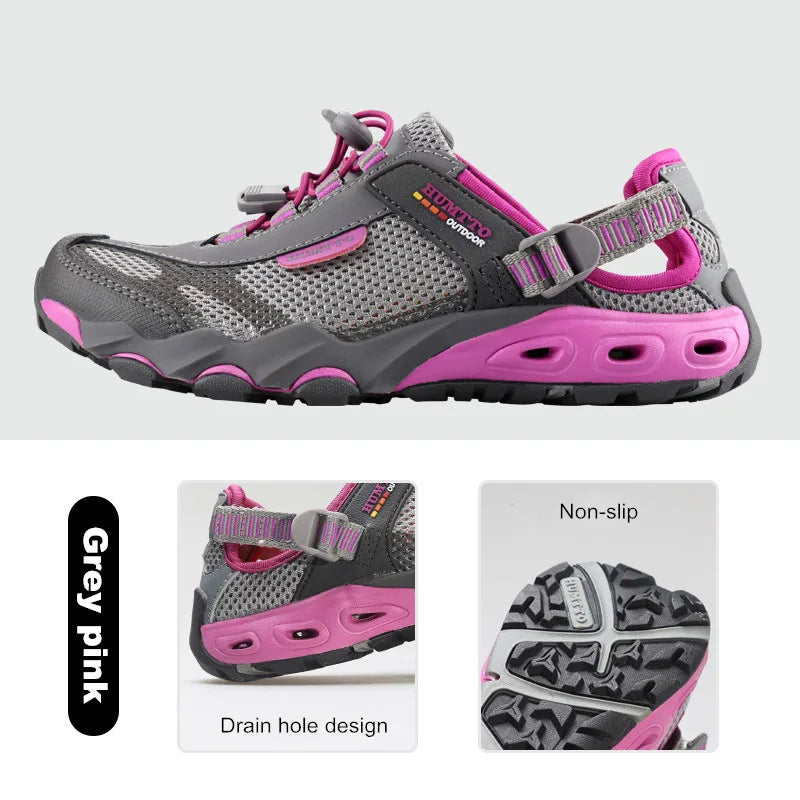 HUMTTO Summer Hiking Shoes Breathable Trekking Shoes Womens Outdoor Water Sneakers for Women Quick Drying Beach Barefoot Sandals