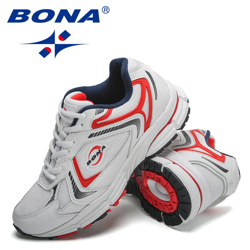 BONA 2022 New Designers Running Shoes Men Breathable Non-slip Sport Lightweight Tenis Sneakers Man Mesh Casual Walking Footwear