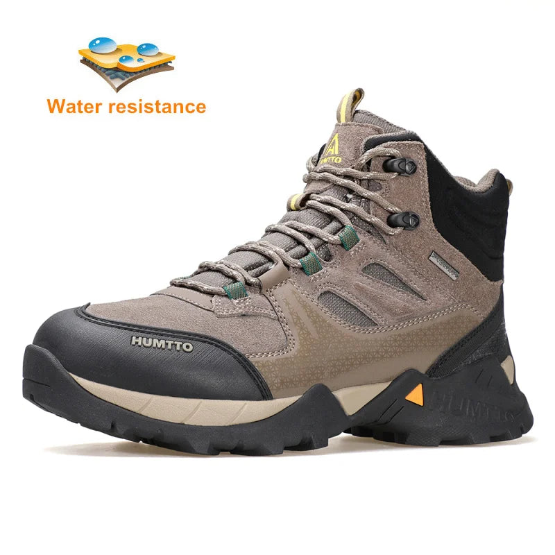 HUMTTO Waterproof Hiking Shoes Luxury Designer Outdoor Trekking Boots for Men Climbing Sneakers Leather Safety Mens Ankle Boots