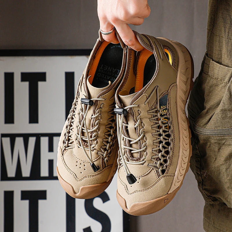STRONGSHEN Men Casual Shoes Hollow Out Breathable Sneakers Non slip Walking Shoes Treking Footwear Trainers Sandalias Hombre