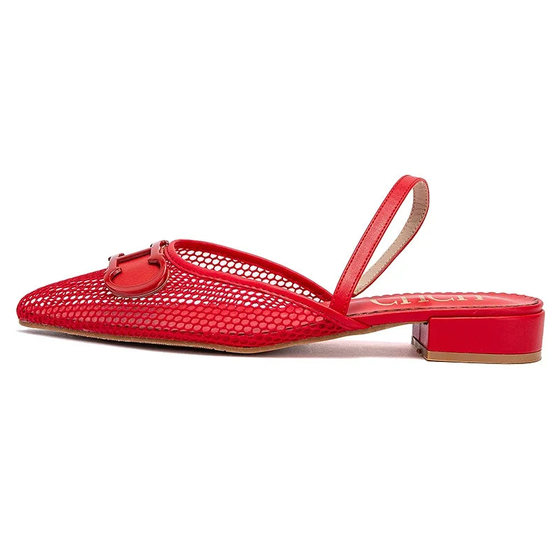 Women's Shoes Fashion Classic Pointed Design Female Commuting Flat Shoes Summer Popular Hollow Design Ladies Low Heel Shoes