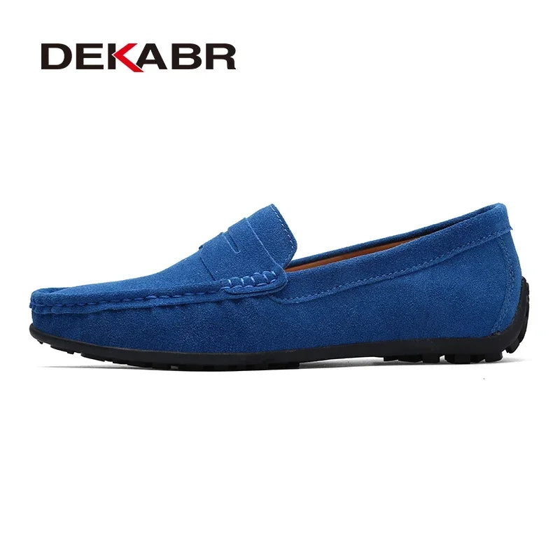 DEKABR Brand Fashion Summer Style Soft Loafers Genuine Leather High Quality Flat Casual Shoes Breathable Men Flats Driving Shoes