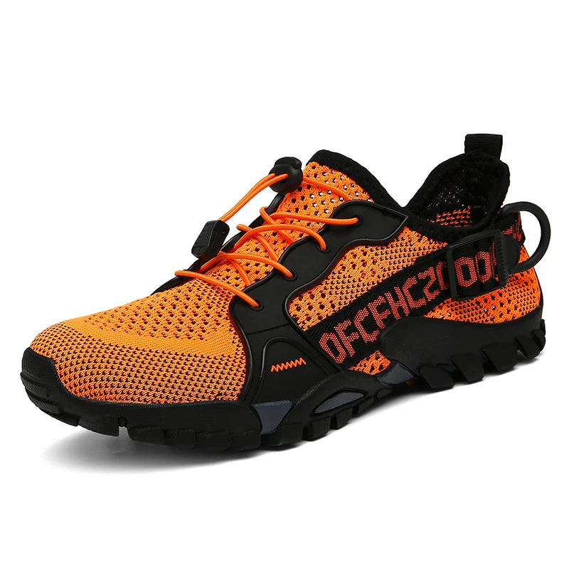 Plus Big Size 50 51 52 53 Mens Non-leather Casual Mesh Shoes Summer Breathable River Tracing Water Shoes Outdoor Hiking Trekking