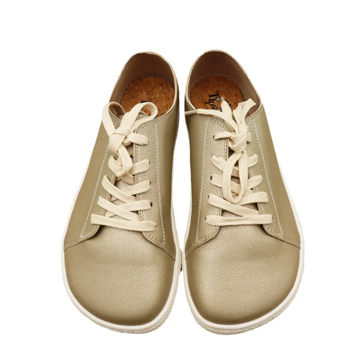 Tipsietoes 2025 Sprinng Barefoot Leather Sneaker For Women Flat Soft Thin Out Sole Zero Drop Wider Toe Box Flexible Light Weight