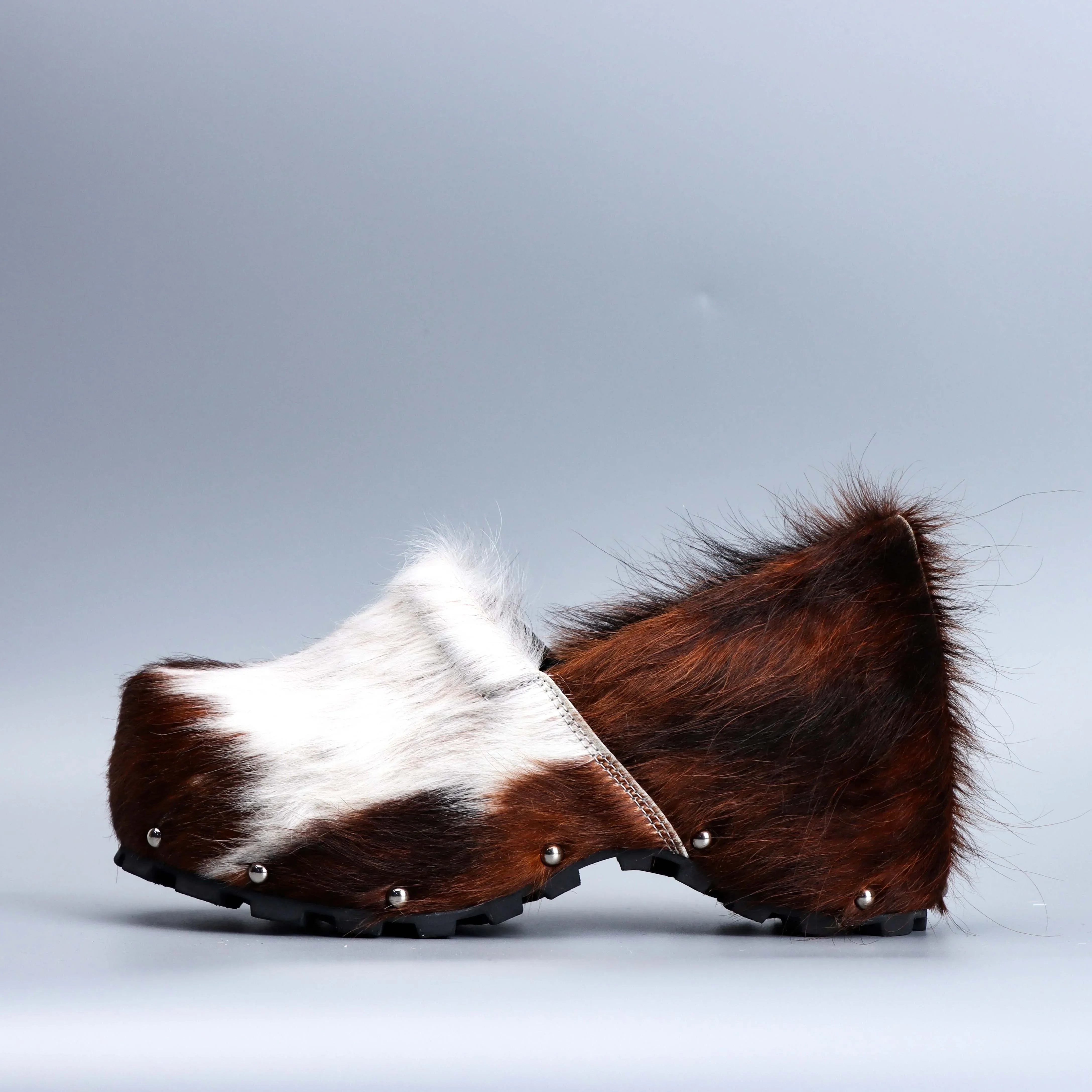 Designer Luxury Platform Mules 2025 Women Real Calf Hair Leather Lined Slip On Clogs Slides Sandals Summer Fashion Comfort Shoes