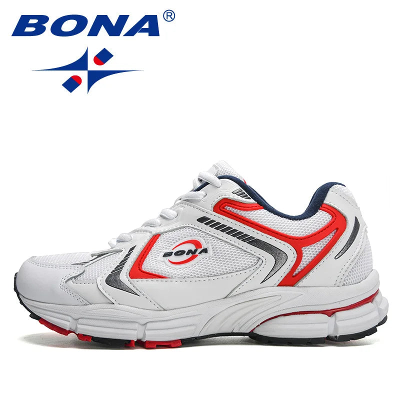 BONA 2022 New Designers Running Shoes Men Breathable Non-slip Sport Lightweight Tenis Sneakers Man Mesh Casual Walking Footwear