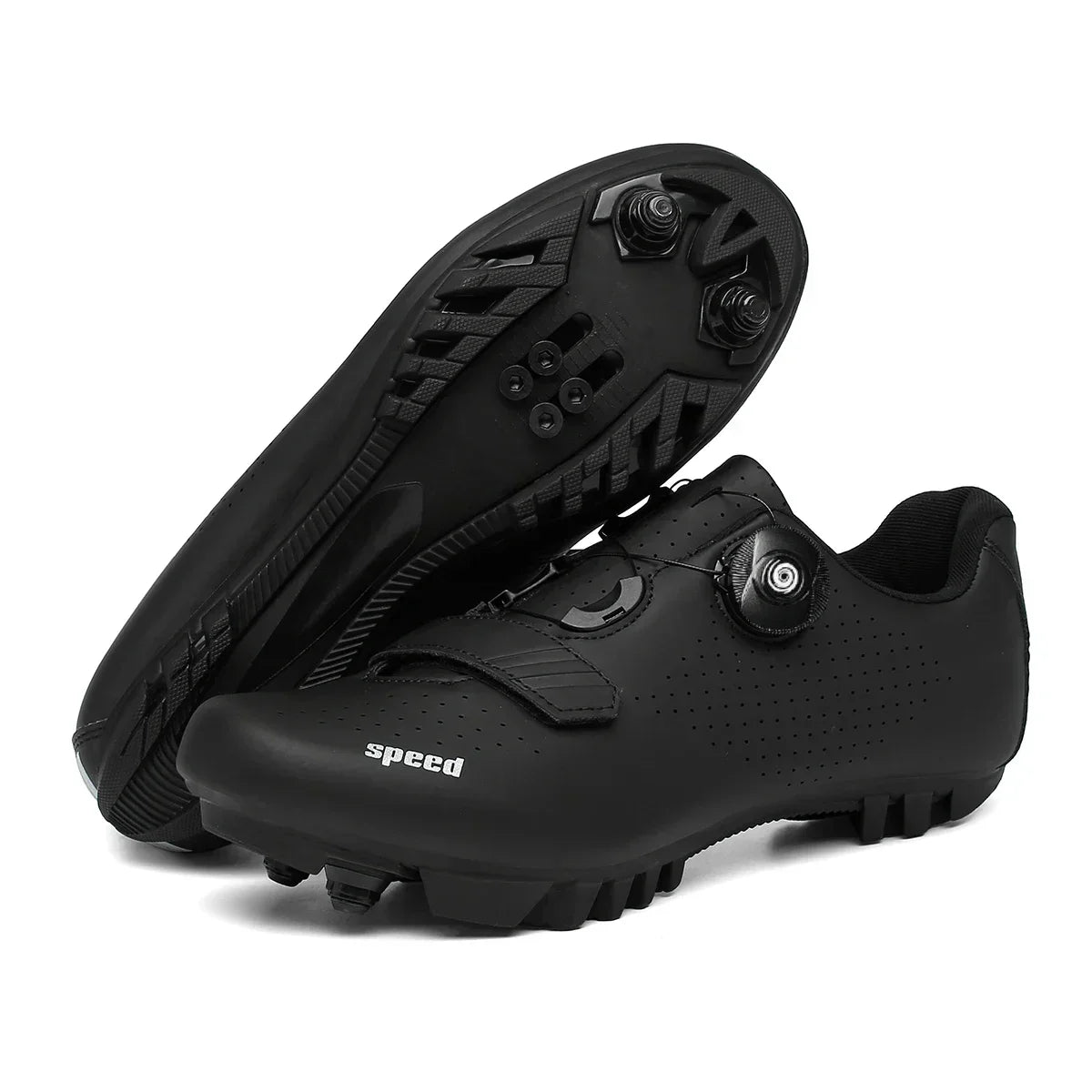 Cycling Shoes Man Mtb Cycling Sneaker Flat Pedal Bicycle Shoes Cleat Shoes Bicycle Mountain Bike Shoe Racing Lock Footwear Black