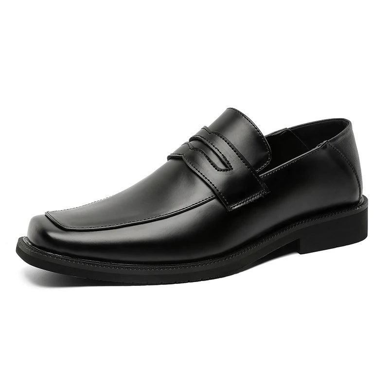 STRONGSHEN Men Shoes Genuine Leather Comfortable Soft Sole Low Cut Loafers British Style Business Casual Leather Shoes Footwear