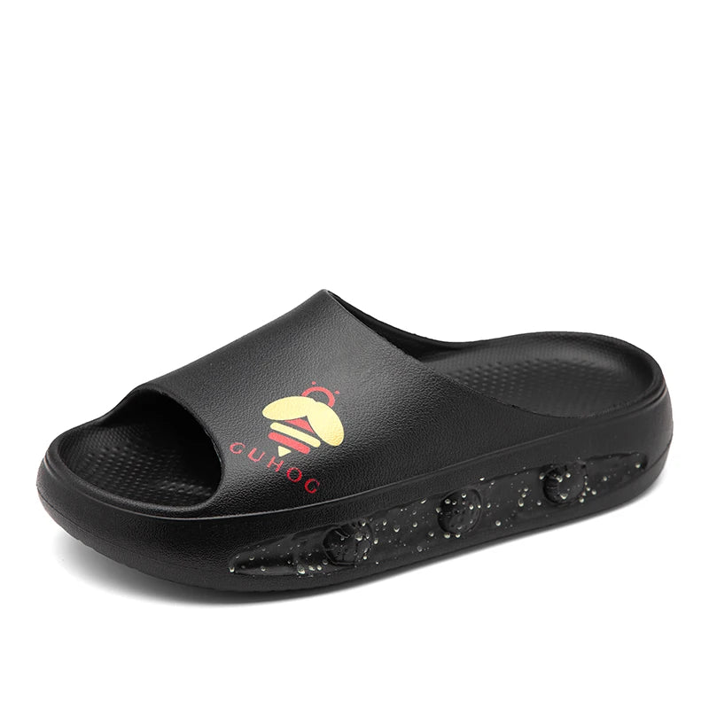STRONGSHEN Luminous Men Slippers EVA Comfortable Flip Flops Summer Sandals Home Bathroom Anti-Slip Platform Outdoor Beach Shoes