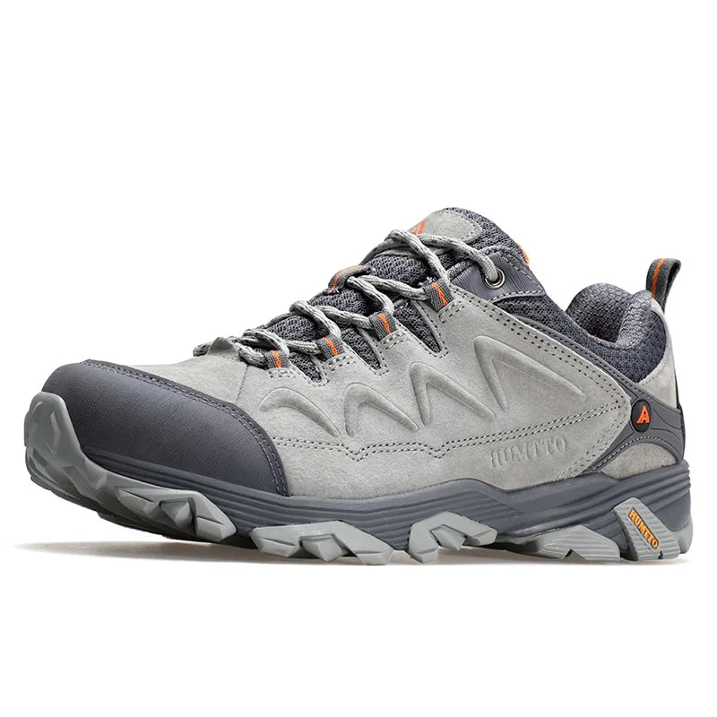 HUMTTO Hiking Shoes Genuine Leather Men's Sports Shoes Non-slip Winter Outdoor Safety Sneakers Breathable Trekking Boots for Men