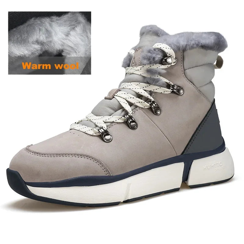 HUMTTO Winter Hiking Boots Leather Trekking Women's Trainers Luxury Designer Snow Boots Outdoor Casual Shoes 2024 Woman Sneakers
