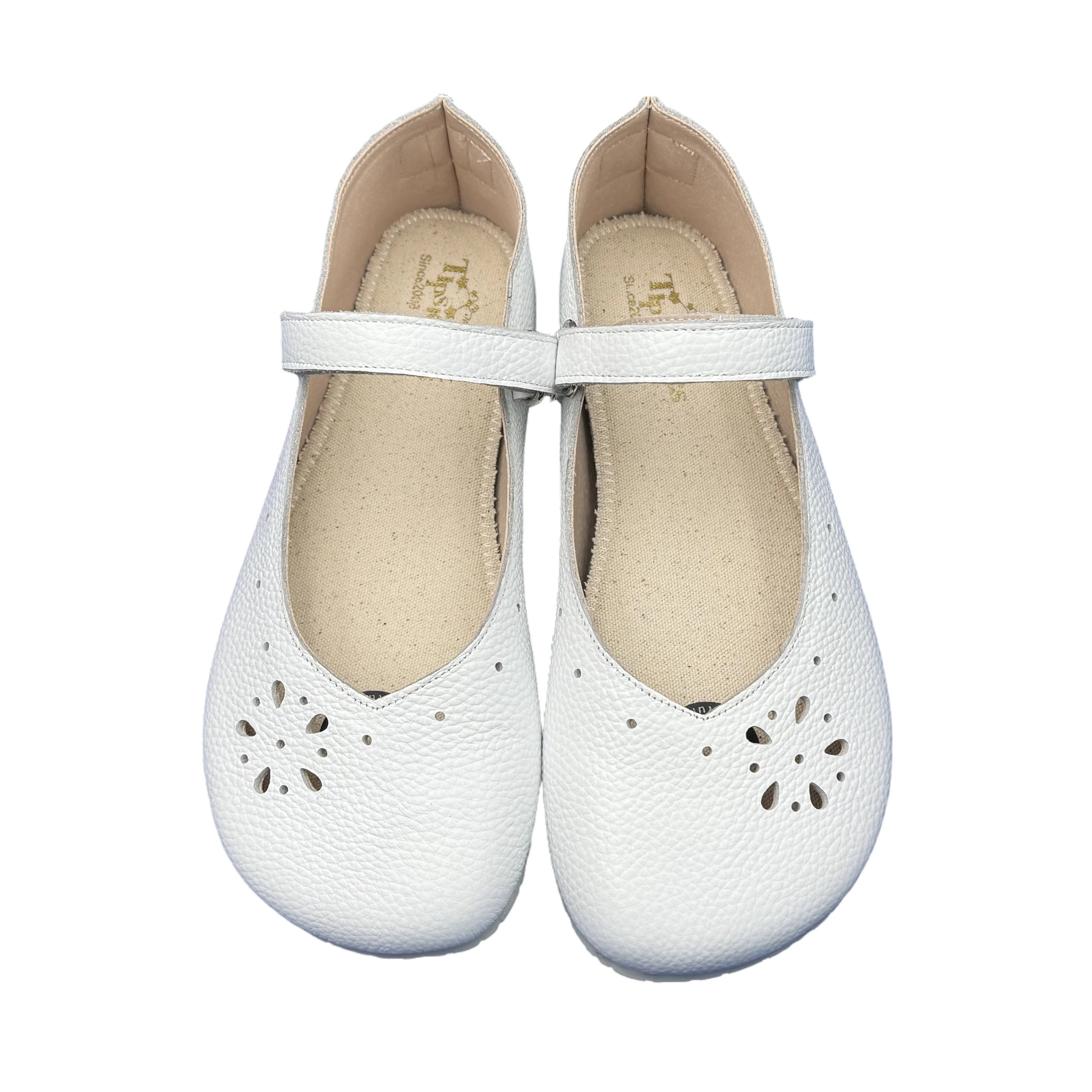 Tipsietoes 2025 Sprinng Autumn Barefoot Genuine Leather Ballerina Mary Jean Women With Flat Soft Sole Zero Drop Wider Toes Box