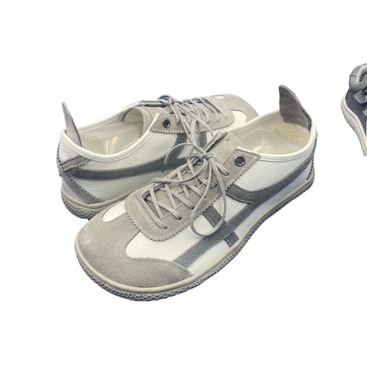 Tipsietoes Sprinng Autumn Genuine Leather Barefoot Sneaker Women Flat Soft Thin Out Sole Zero Drop Wider Toe Box Light Weight