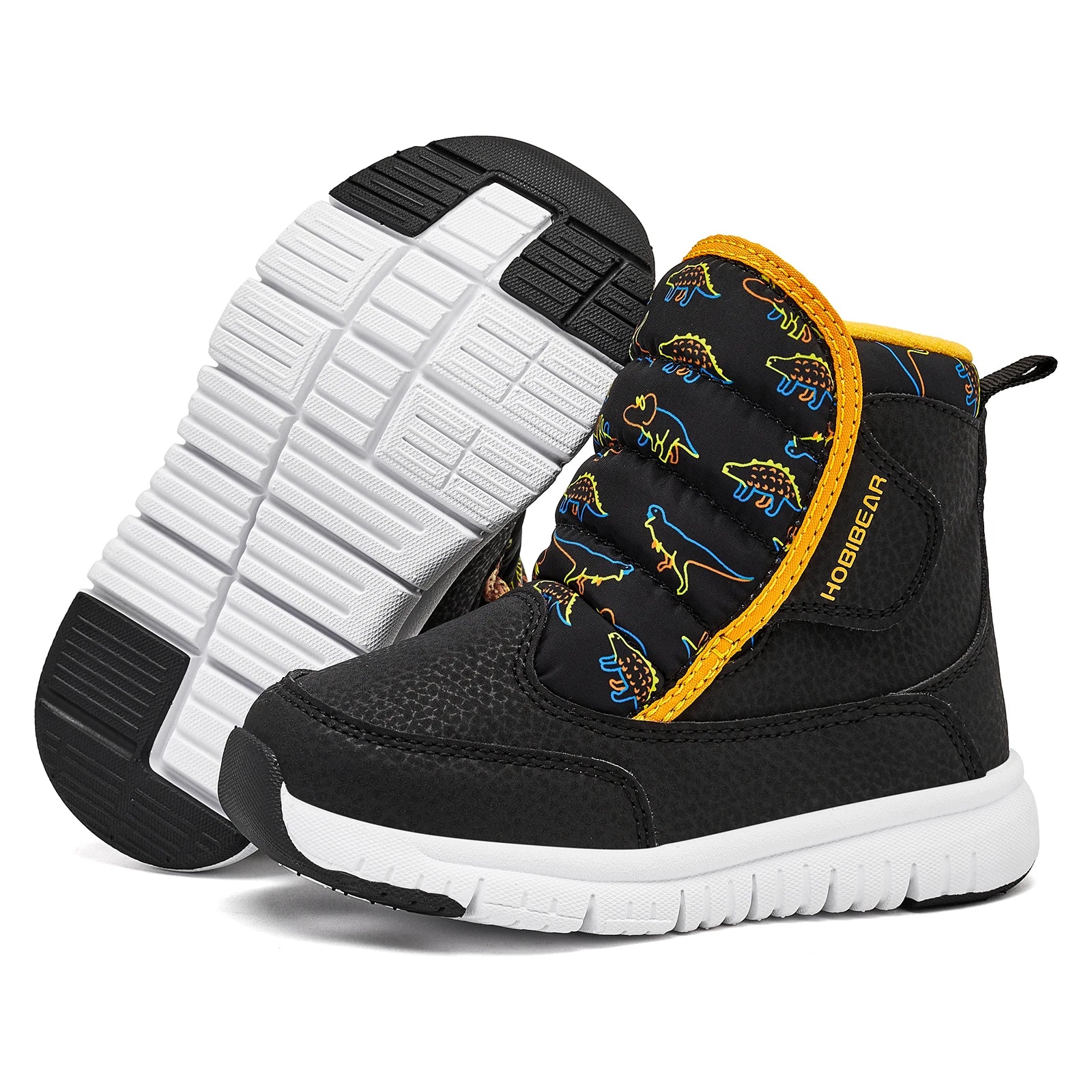 HOBIBEAR Kids Winter Snow Boots for Boys Girls Outdoor Waterproof Warm Hook Loop Little/Big/Kid Boots
