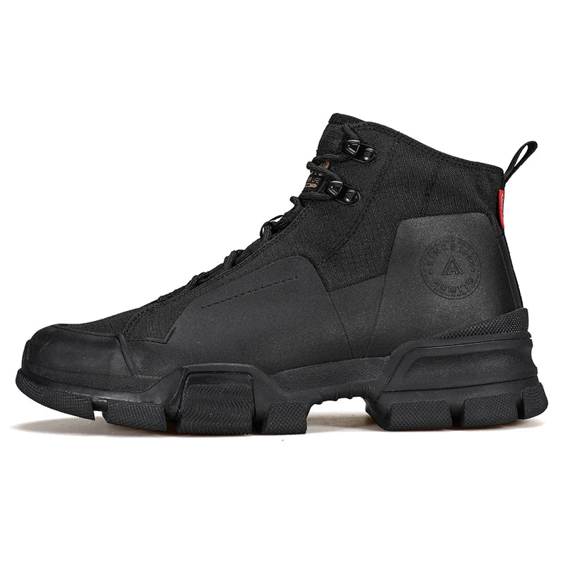 HUMTTO Chaussures de randonnée respirantes en cuir véritable pour hommes, chaussures de sport antidérapantes pour hommes, baskets de sécurité d'extérieur pour l'hiver