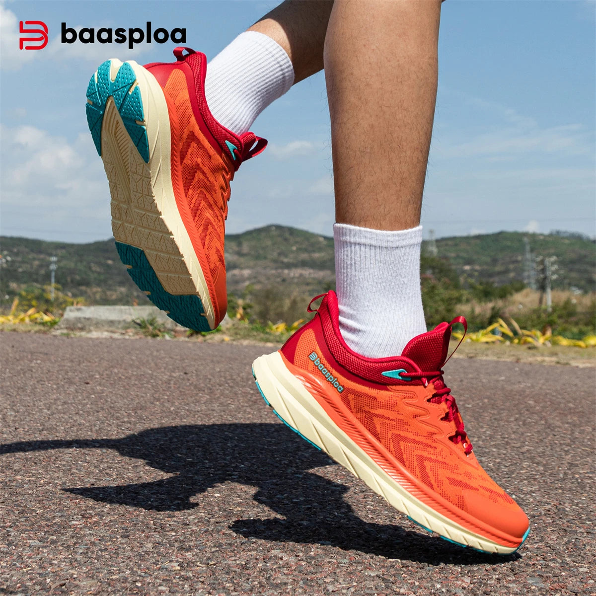 Baasploa Sport Shoes Casual Lightweight Breathable Running Shoes Men New Fashion Mesh Casual Sneakers Male Comfort Non-Slip