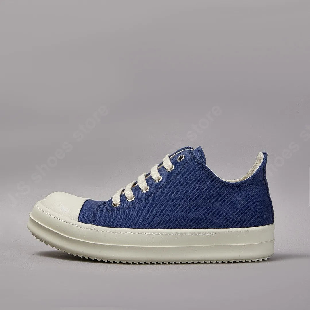 Brand R-o Retro Designer Men Shoe Women Sneakers Blue Canvas Low Top Casual Sneaker Thick Sole Lace Up Luxury Flat Shoes
