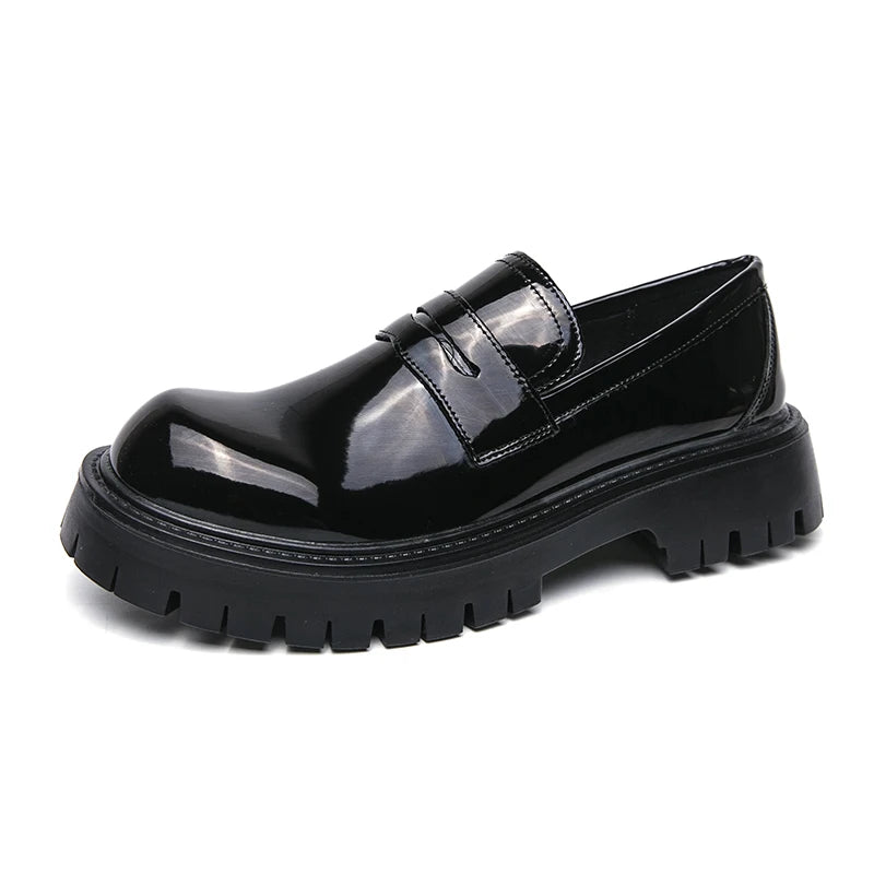 STRONGSHEN Men Leather Shoes Platform Casual Slip on Dress Casual Fashion Business Formal Wedding Shoes Outdoor Tenis Masculino