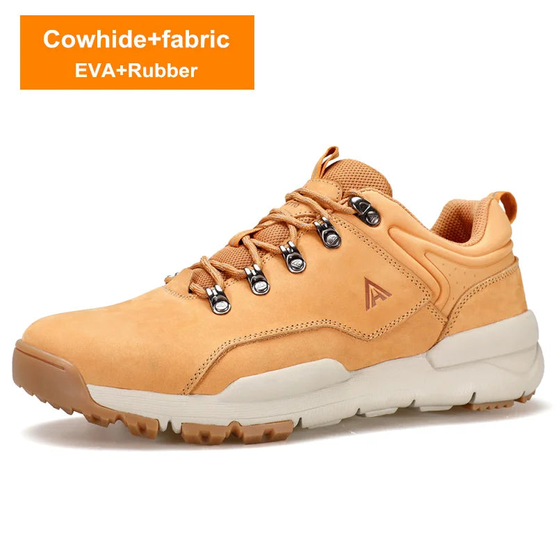 HUMTTO Bottes décontractées en cuir pour hommes Chaussures de randonnée de luxe de créateur Baskets de trekking d'escalade en plein air Chaussures de sport pour hommes Chaussures de marche pour hommes