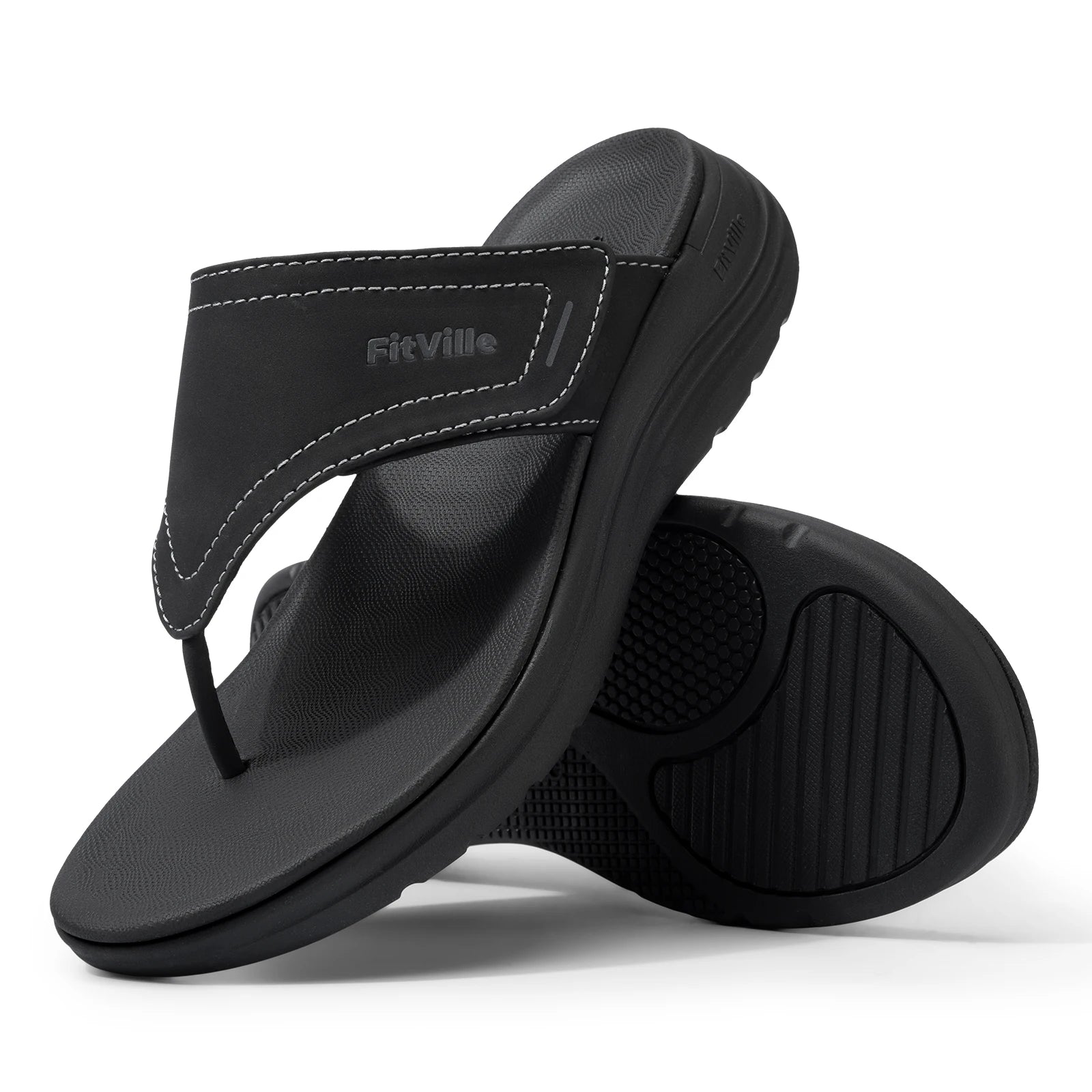 FitVille Women's Flip Flops Wide Width Comfortable and Adjustable Flip Flops for Women with Arch Support and Beach Non Slip