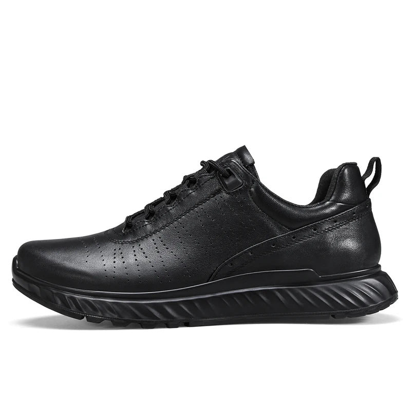 Baskets HUMTTO pour hommes, chaussures de course de luxe de créateur, chaussures de sport respirantes pour hommes, tennis en cuir noir, baskets décontractées pour hommes