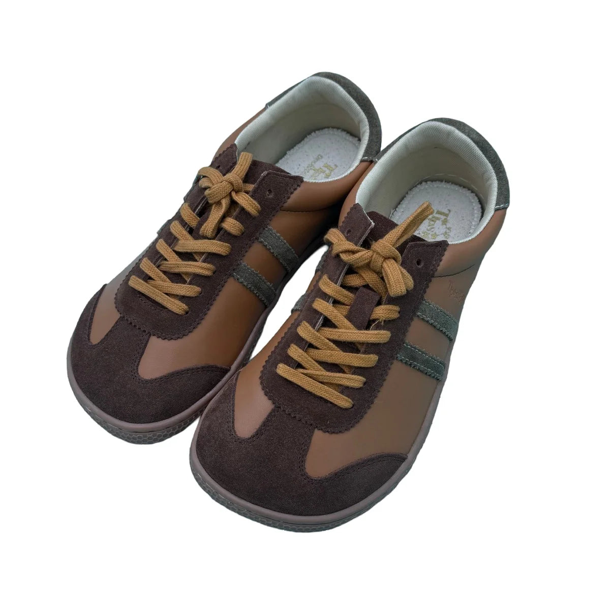 Tipsietoes Autumn Barefoot  Genuine Leather Sneaker For Women Men Flat Soft Zero Drop Sole Wider Toe Box Flexible Light Weight