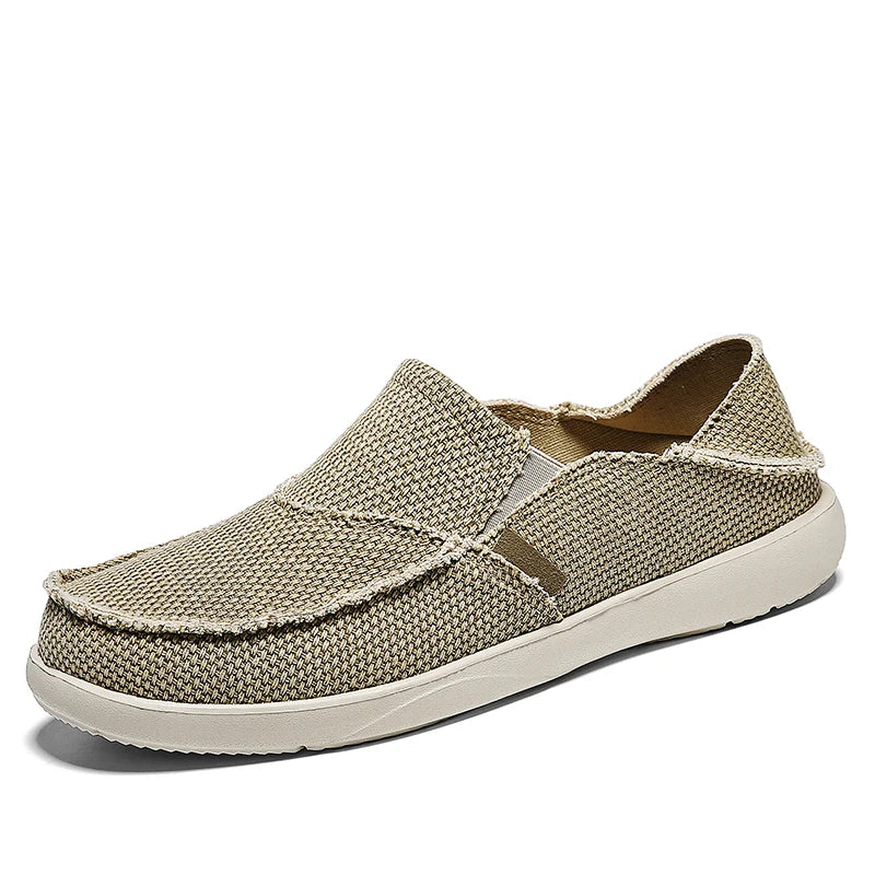 Chaussures décontractées confortables et légères pour hommes, nouvelle collection printemps-été, en toile, à enfiler, de marque, à la mode, mocassins plats
