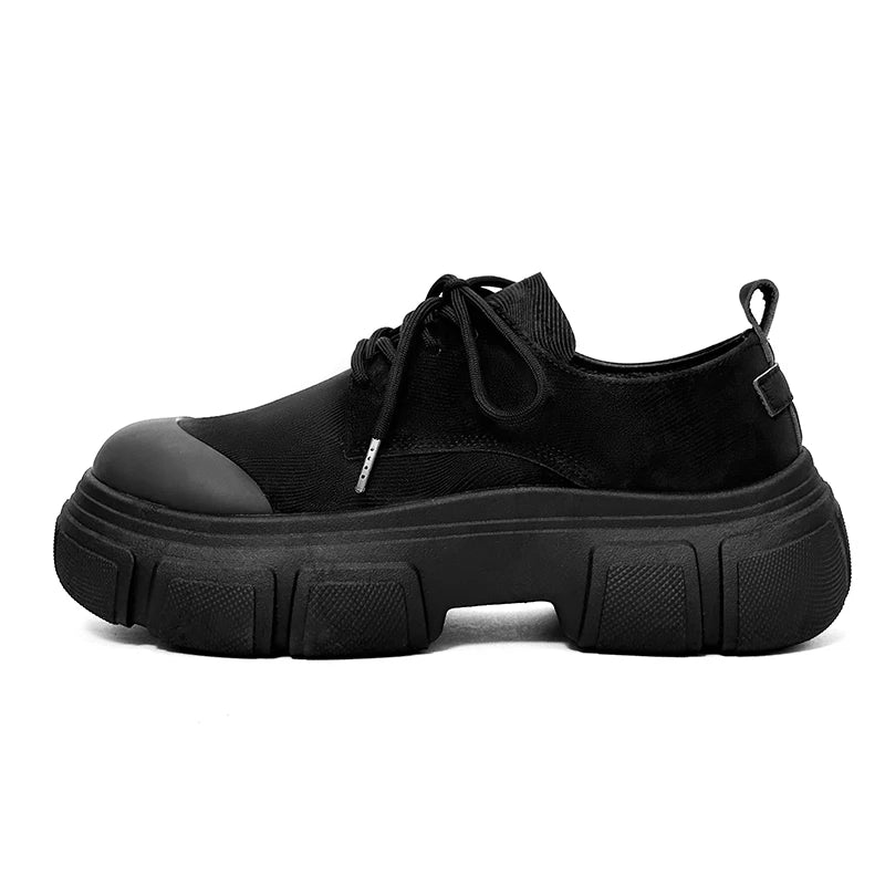 STRONGSHEN Mens Casual Shoes Thick Bottom Leather Shoes Men Sneakers Design High Quality Man Oxfords Shoes Formal Dress Footwear
