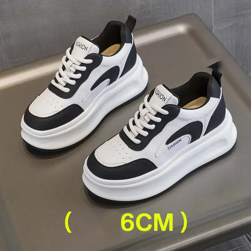 Fujin 8cm New Platform Wedge Sneakers Air Mesh Summer Sandals Shoes Women Shoes Spring Autumn Genuine Leather Vulcanize Footwear