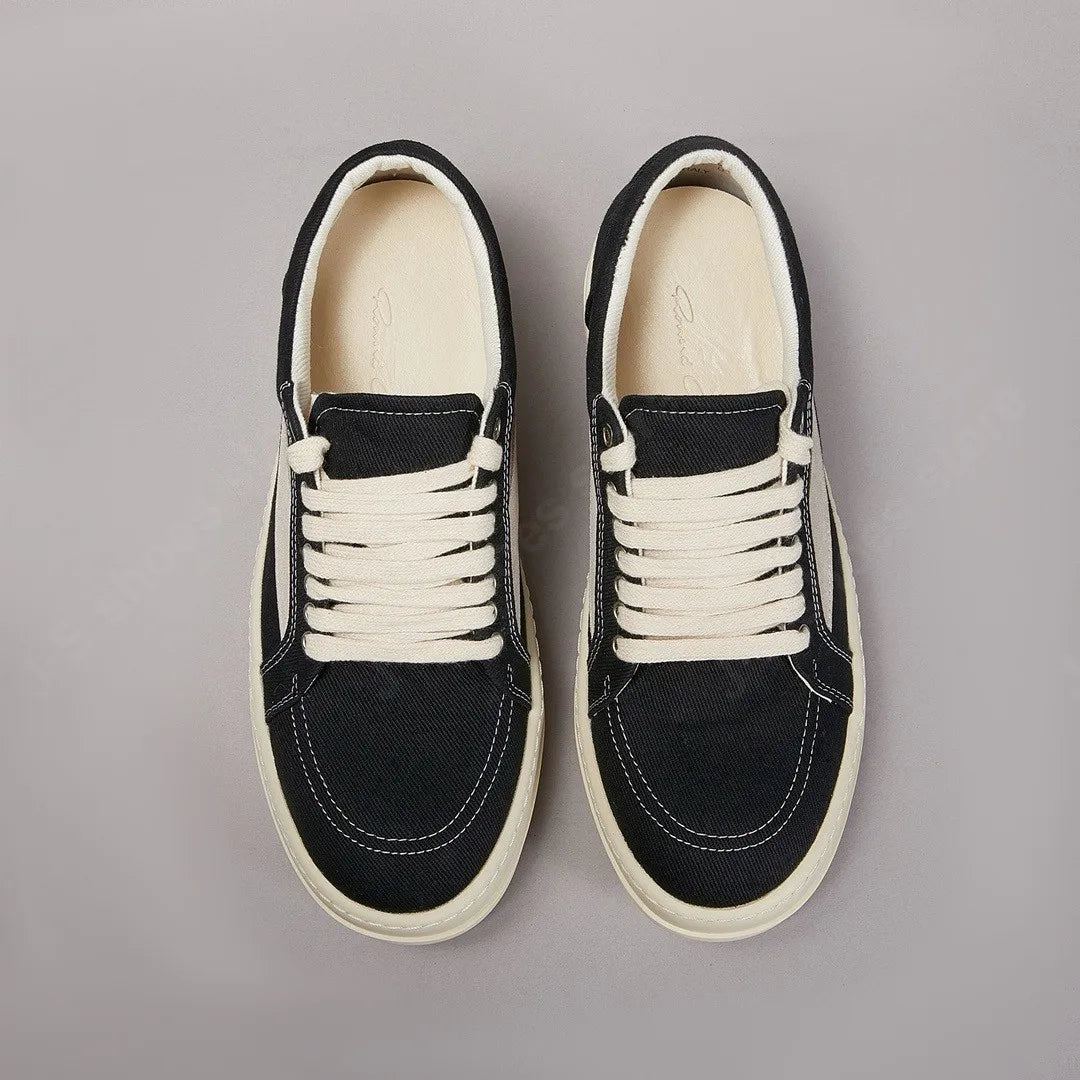 R-o Classic Men's Twill Canvas Low Top Casual Shoes Sneaker Women Luxury Shoe Men Lace Up Black Canvas Shoes Retro Flat Sneakers