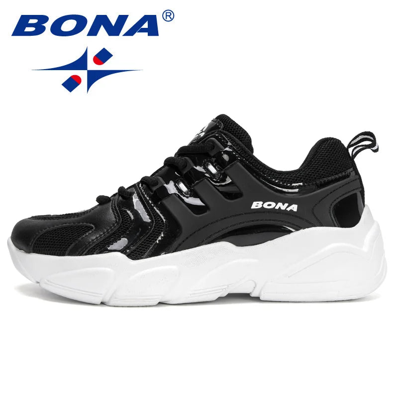 BONA 2023 New Designers Trendy Sneakers Platform Luxury Heightening Comfortable Casual Shoes Woman Breathable Walking Shoes Lady