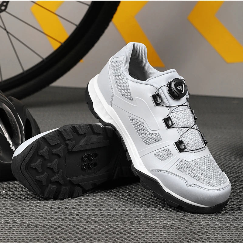 Cycling Shoes Man Mtb Cycling Sneaker Flat Pedal Bicycle Shoes Cleat Shoes Bicycle Mountain Bike Shoe Racing Lock Footwear Black